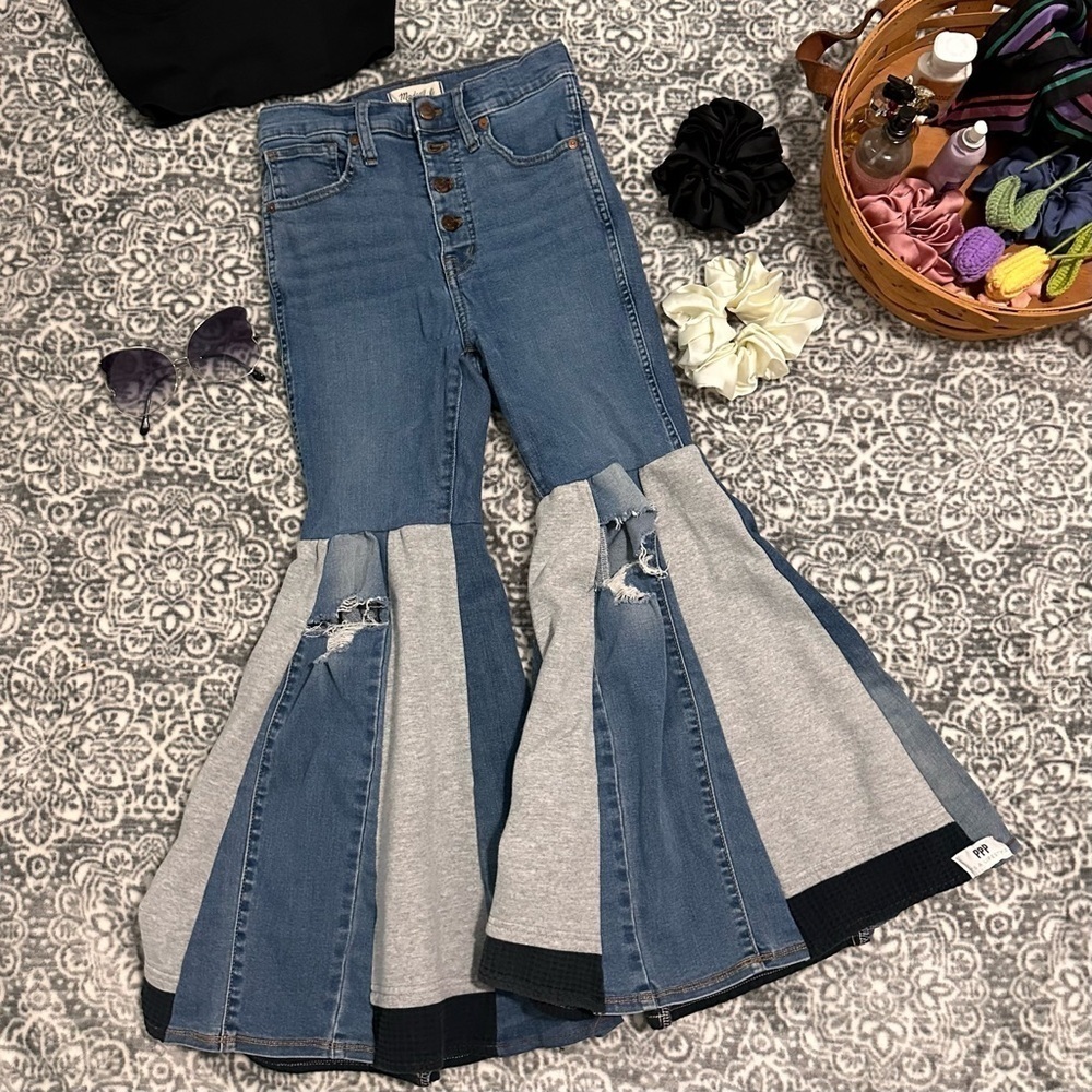 Madewell Flare Patchwork Jeans Size 26